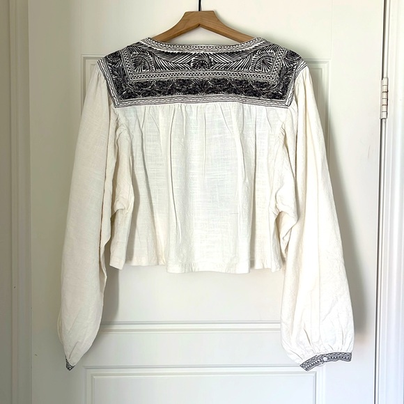 Free People Iggie Embroidered Blouse Size Large NWOT - Picture 3 of 8